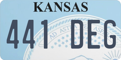 KS license plate 441DEG