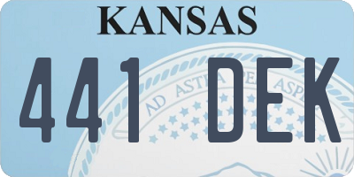KS license plate 441DEK