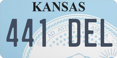KS license plate 441DEL