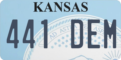 KS license plate 441DEM