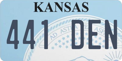 KS license plate 441DEN