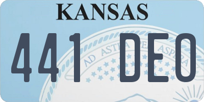 KS license plate 441DEO