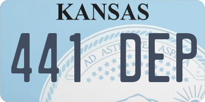 KS license plate 441DEP