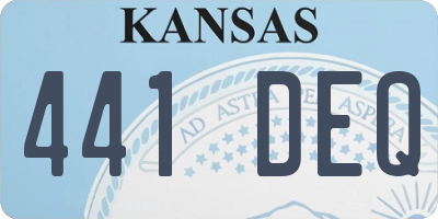 KS license plate 441DEQ