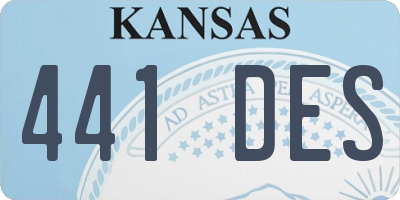 KS license plate 441DES