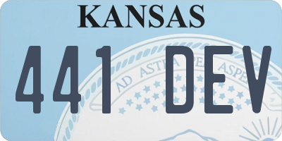 KS license plate 441DEV