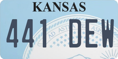 KS license plate 441DEW