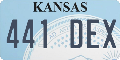 KS license plate 441DEX