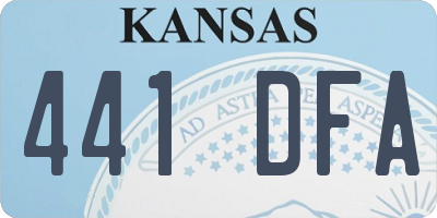 KS license plate 441DFA