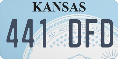 KS license plate 441DFD