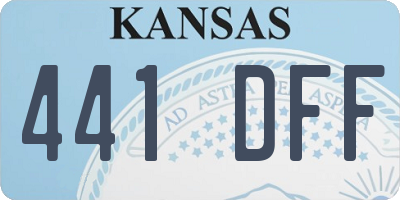 KS license plate 441DFF