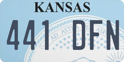 KS license plate 441DFN