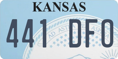 KS license plate 441DFO
