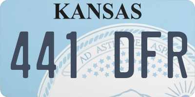 KS license plate 441DFR