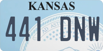 KS license plate 441DNW