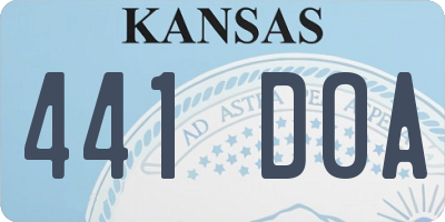 KS license plate 441DOA