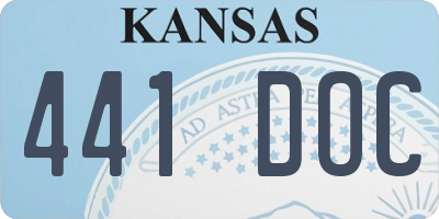 KS license plate 441DOC