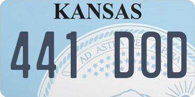 KS license plate 441DOD