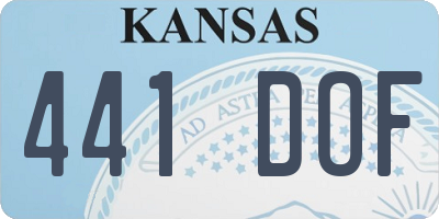 KS license plate 441DOF