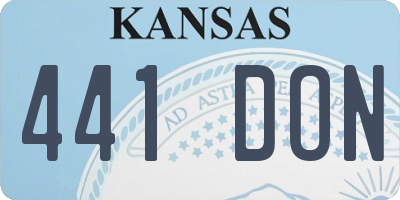 KS license plate 441DON
