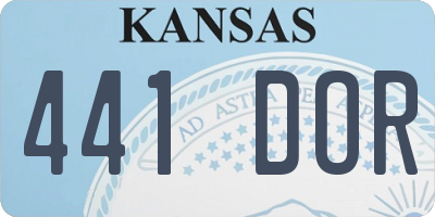 KS license plate 441DOR