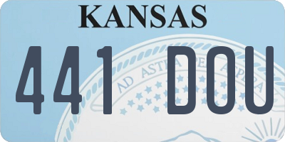 KS license plate 441DOU