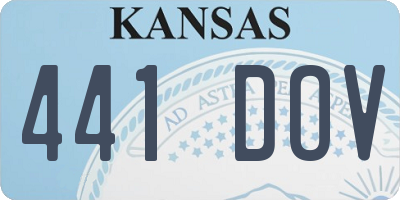 KS license plate 441DOV