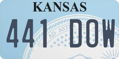 KS license plate 441DOW