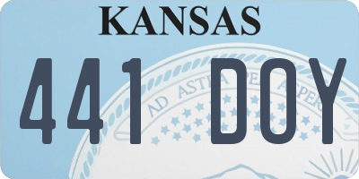KS license plate 441DOY