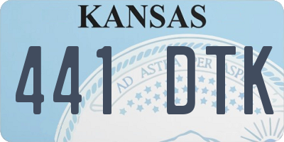 KS license plate 441DTK