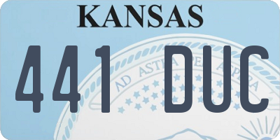 KS license plate 441DUC