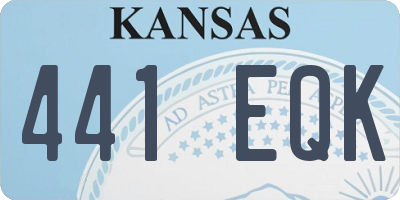 KS license plate 441EQK