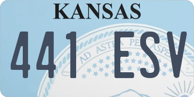 KS license plate 441ESV