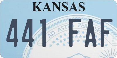KS license plate 441FAF