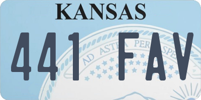 KS license plate 441FAV