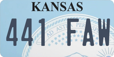 KS license plate 441FAW