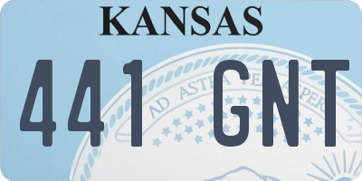 KS license plate 441GNT