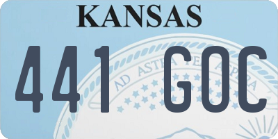 KS license plate 441GOC