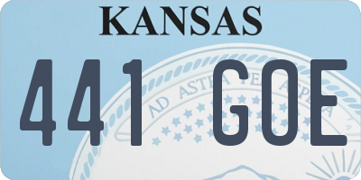 KS license plate 441GOE