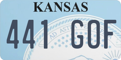 KS license plate 441GOF