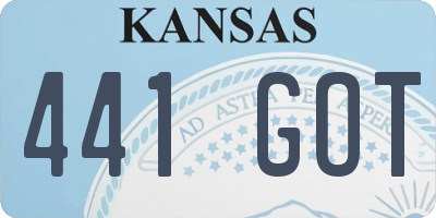 KS license plate 441GOT