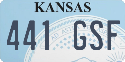 KS license plate 441GSF