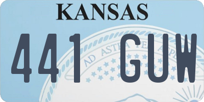 KS license plate 441GUW