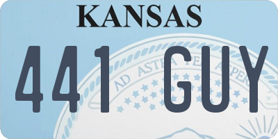 KS license plate 441GUY