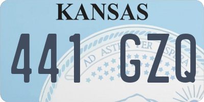 KS license plate 441GZQ