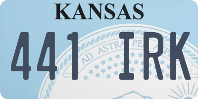 KS license plate 441IRK