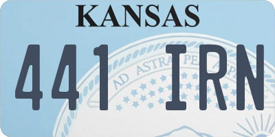 KS license plate 441IRN