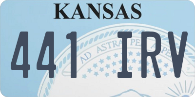 KS license plate 441IRV