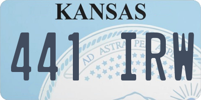 KS license plate 441IRW