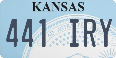 KS license plate 441IRY